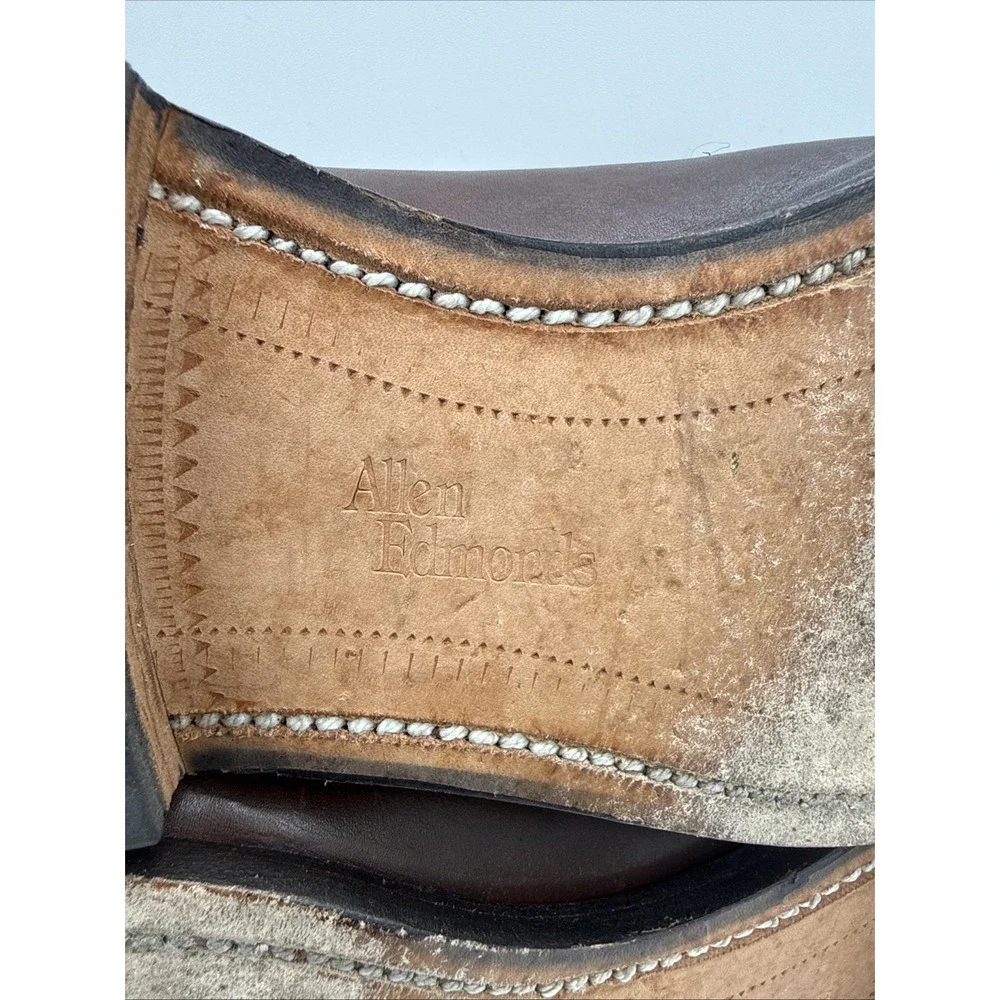 Allen Edmonds Shoes Mens 10 D Brown Leather Hancock Split Toe Blucher Derby 8464
